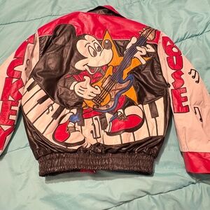 Leather Reversable Mickey Mouse Jacket